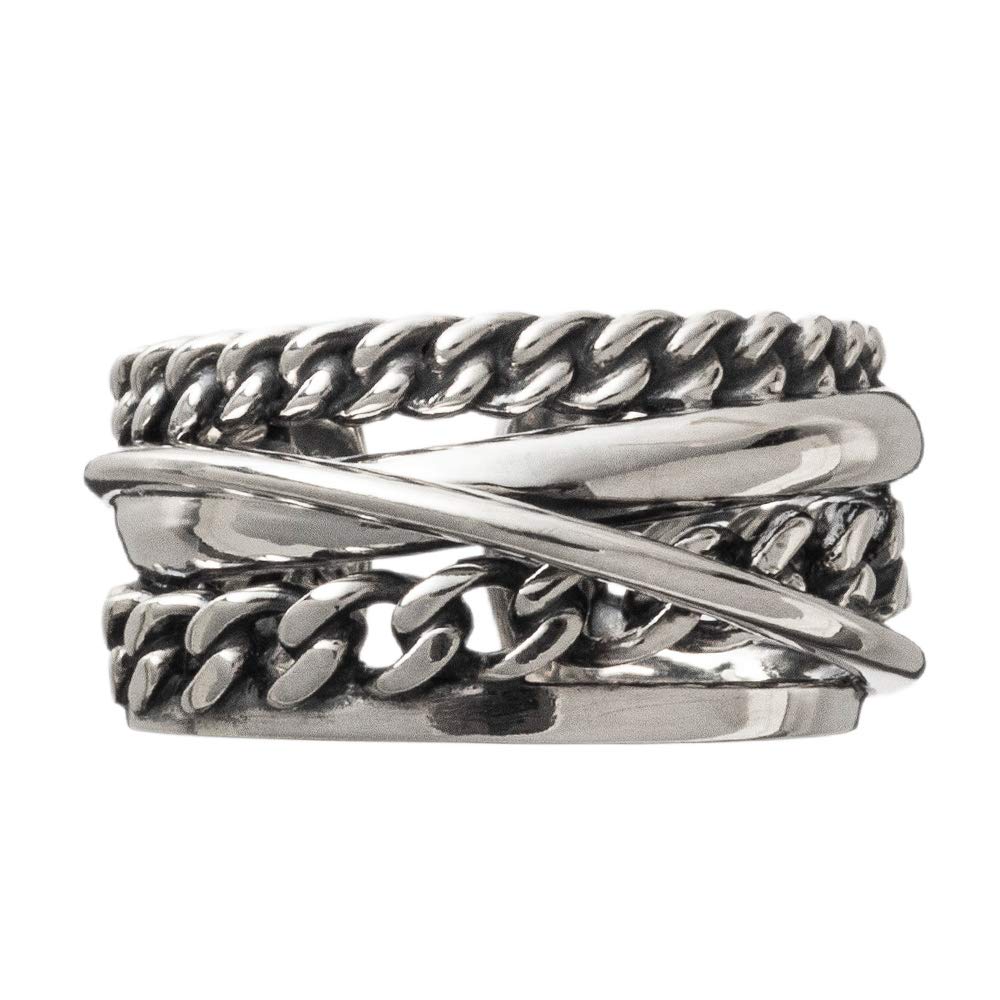 Artemis Kings Gradient Curb Chain Ring Silver Accessory for Men and Brand Silver 925 AKR0053, Women, Jewelry, Ring,