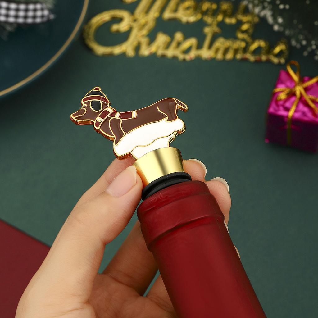 Christmas Wine Stopper Silicone Wine Beverage Bottle Cap Leak Proof Sealed Fresh Bottle Champagne Bottles Sealer Wine Seal