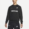Nike Brushed Back Fleece Crew Sweatshirt With Letter Logo Print Men Tops Black DM5208-010