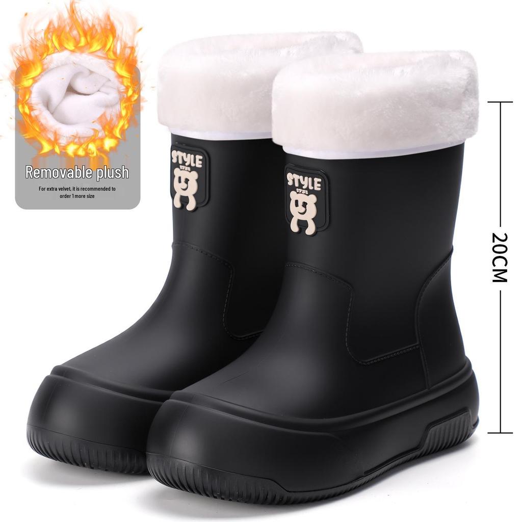2025 Dámská móda Vodotěsné holínky - Teplé, Krátké, Silná podrážka, Boty z měkké gumy