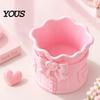 Vanity Desk Organizer Pink Bow Makeup Brush Holder, 3D Printed Organizer, Cosmetic Desktop Organization Cup Brushes & Pen Storage for Decoration
