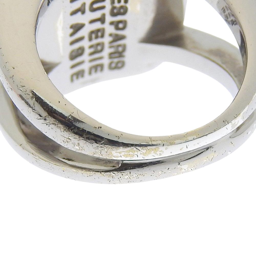 Hermes Corozo Serie Ring MODESCHMUCK Silber metallic/Muschel #5.1(US-Grösse) 9,8g Frauen Gebraucht