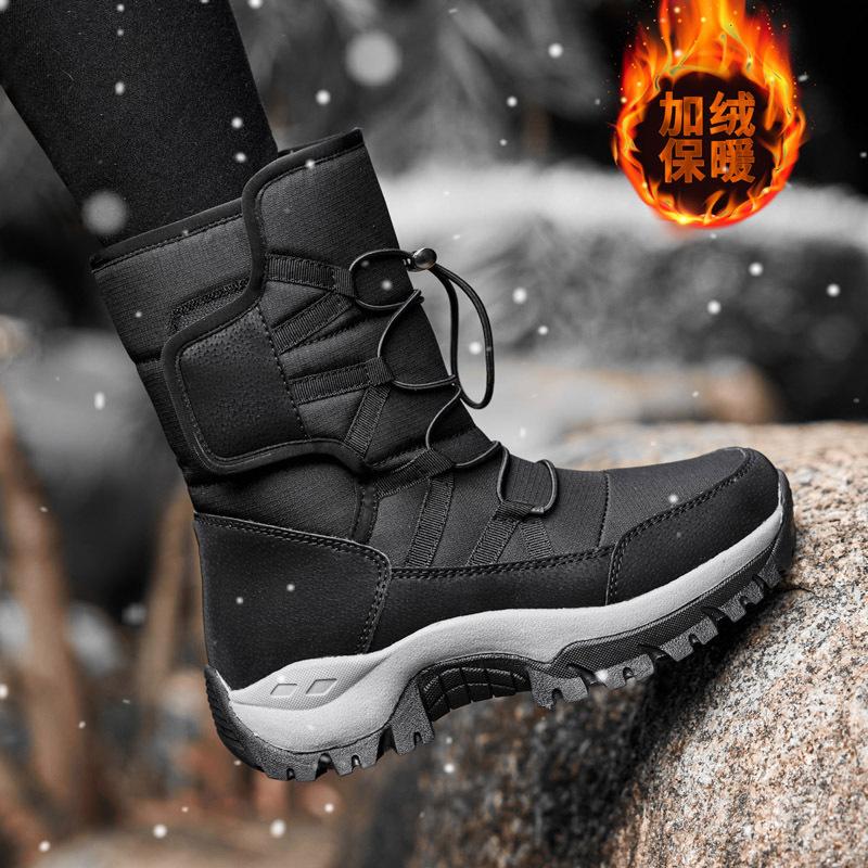 Northeast Couple Snow Boots Women's High-top Waterproof and Non-slip Thick Cotton Shoes Men's Velvet Thermal Shoes Hiking Shoes