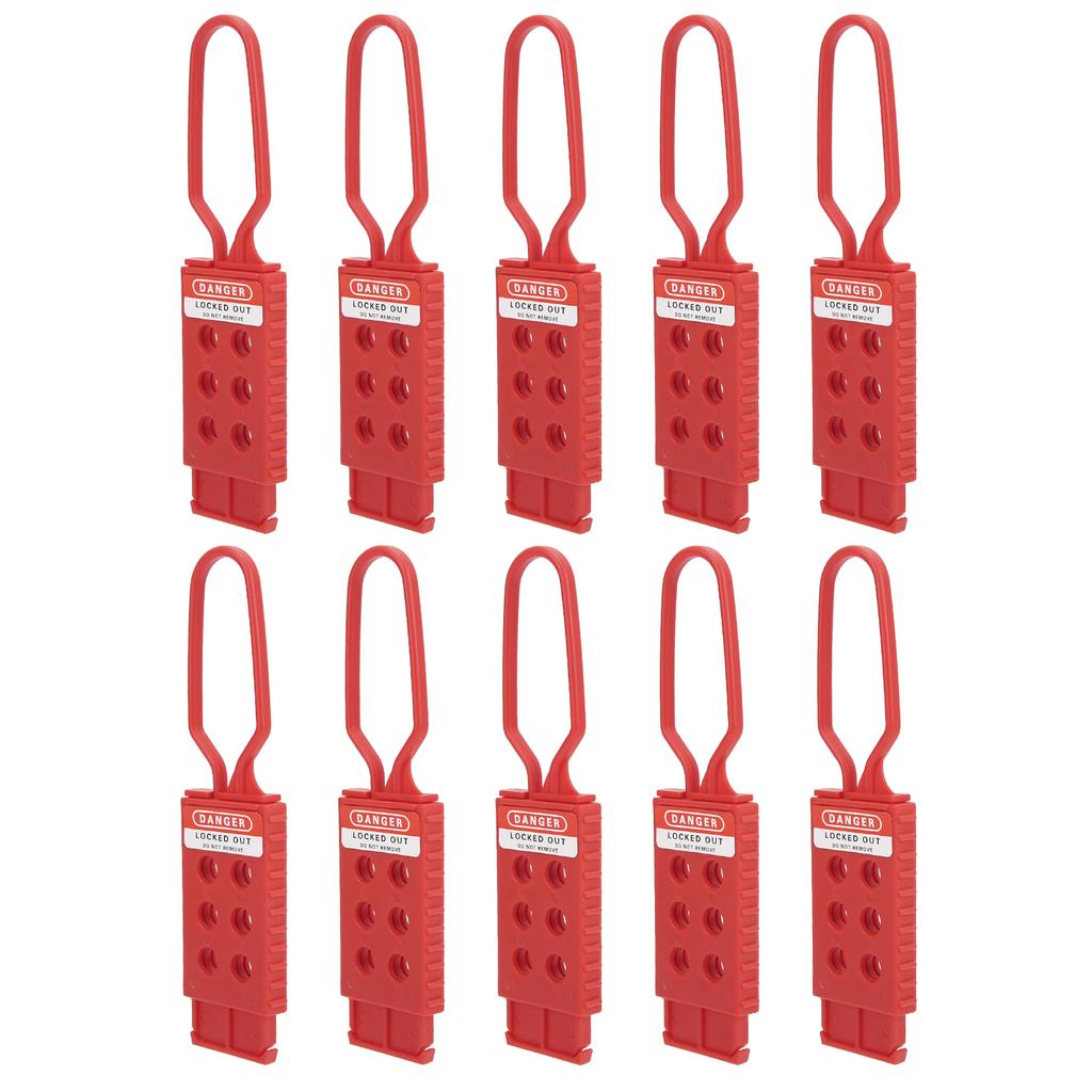 10PCS Safety Lockout Hasp 6‑Hole Insulating Nylon for Industrial Equipment Maintenance