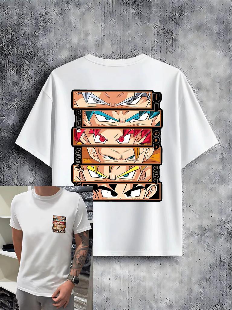Dragon Ball Goku Trend Explosion Mens Summer Oversized T Shirt Anime Printed Casual Cotton Streetwear Trendy Graphic Tee Tops