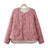 Winter Outer Wear Small Cotton-padded Jacket with Floral Lining for Women, Warm Cotton-padded Tops