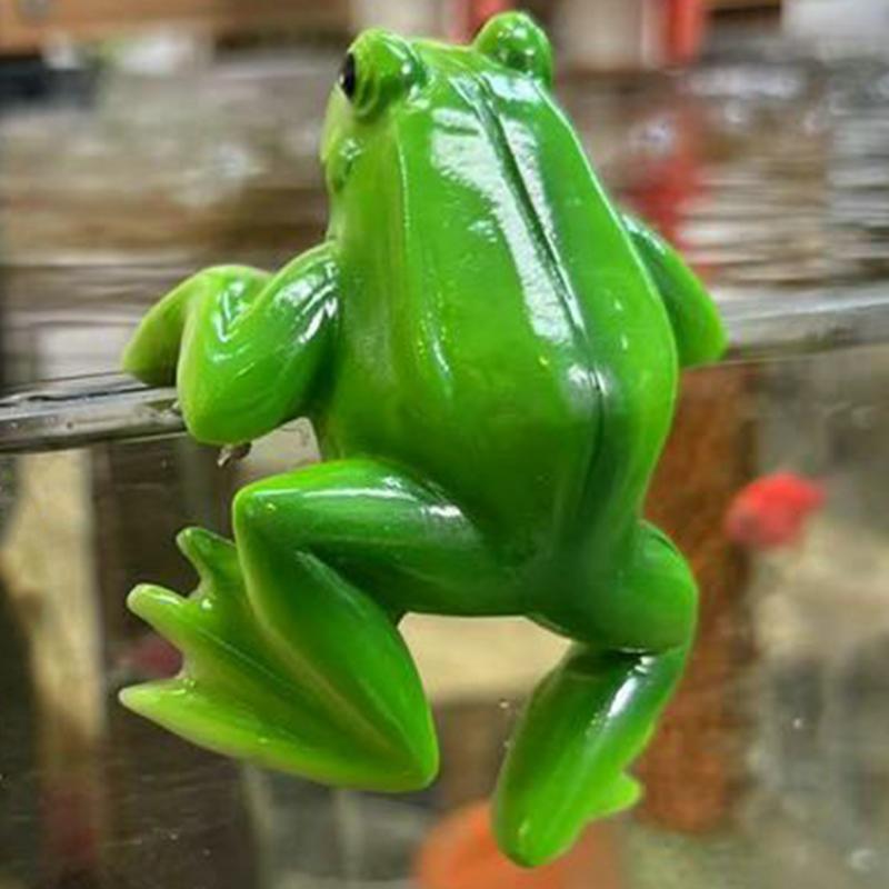 Frosch Gartendekoration Niedlicher Tier-Pflanzenhänger Lustige Froschstatue Set mit 2 Stück Pflanzgefäß Terrarium Dekoration für Balkon Rasen Regal Schreibtisch