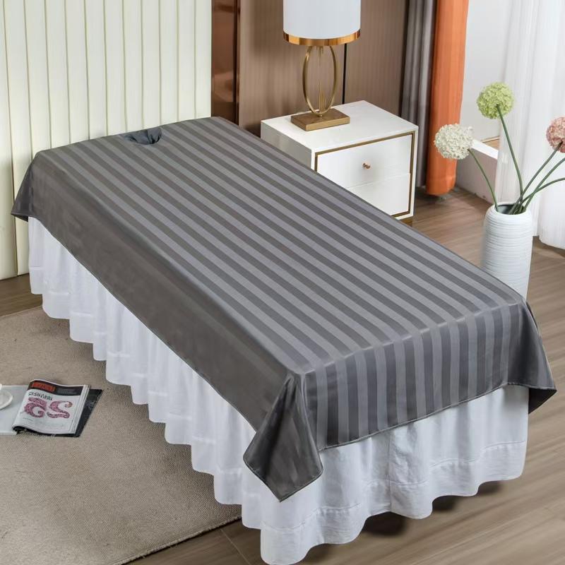 White Washable Beauty Salon Massage Bed Sheet with Hole - Anti-Dirty, Quick-Dry, Wrinkle-Resistant, Customizable.