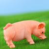 3pcs Plastic Pig Miniature Figurine Handmade Piggy Statue Animal Micro Landscape Pig Statue  Balcony