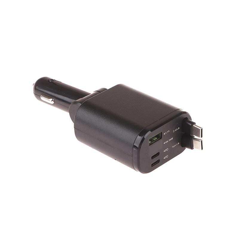 

Автомобильное зарядное устройство, сверхбыстрая зарядка, 4 в 1 автомобильное зарядное устройство, совместимый с 2 портами USB-адаптер, телескопический кабель A1