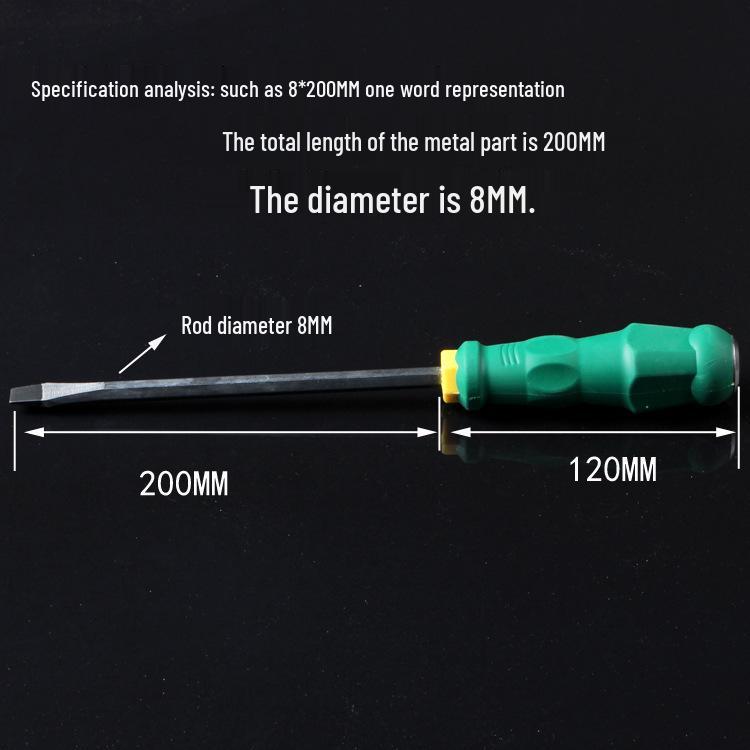 Chrome Vanadium Steel Cross-Shaped Strike-Through Screwdriver with Through-Handle