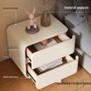 Modern Cream Leather Bedside Table - No Installation Needed