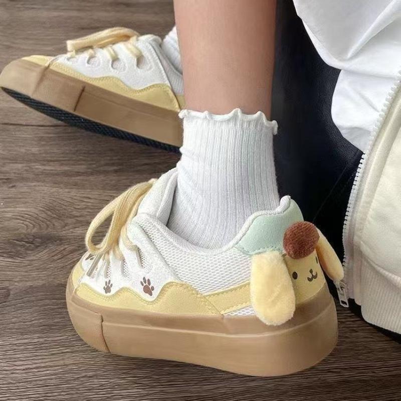 Bread shoes women's spring and autumn platform milk yellow niche design student versatile skateboard shoes cute pudding dog shoes