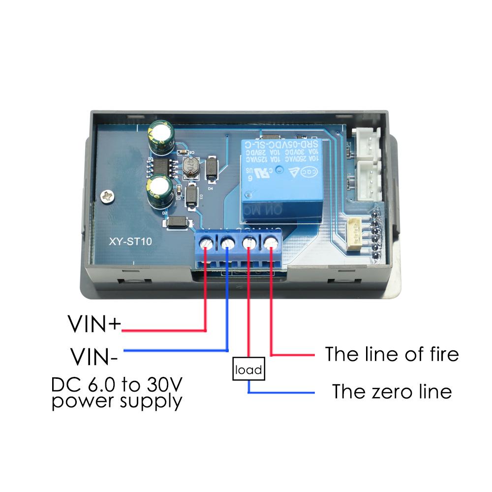 ST10W 10A WIFI Remote Thermostat Temperature Controller Module 6-30V Cooling Heating APP Timing Switch Temperature Meter XY-ST10