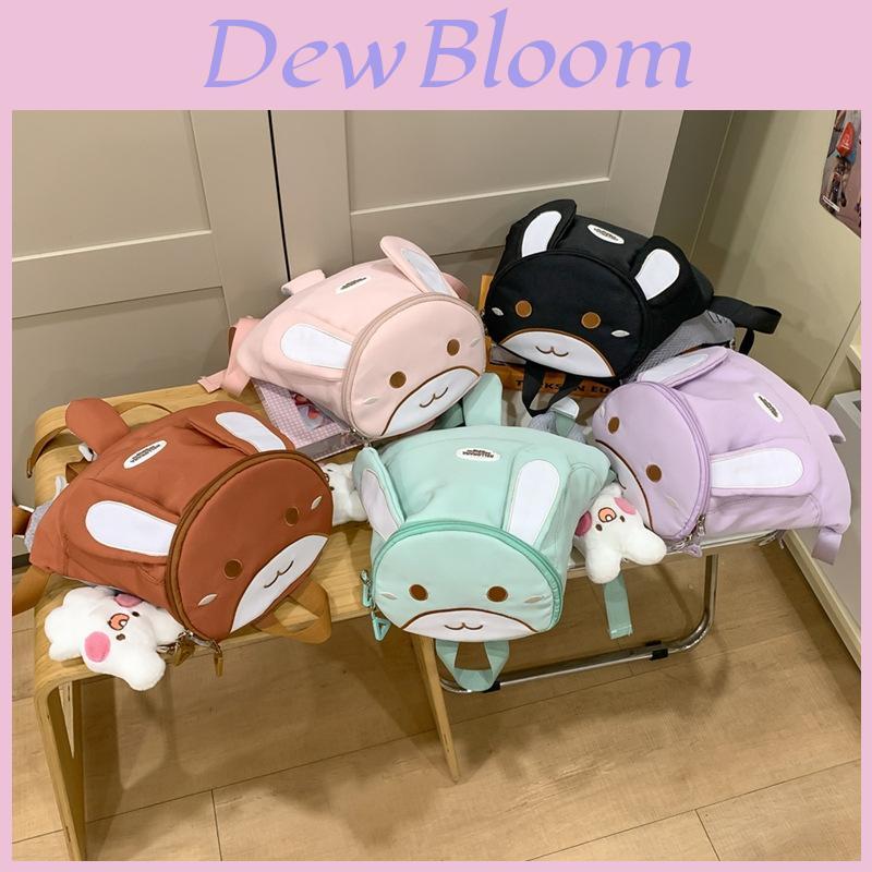 Cartoon Children Double Backpack For Kids With Nylon Material And Comfortable Curved Shoulder Straps For School Use