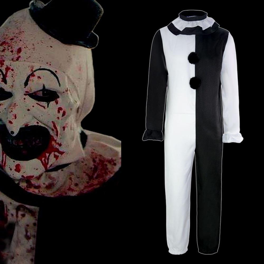 Halloween Terrifier Cosplay Clown Horror Role Play Adult Bodysuit Costume Party