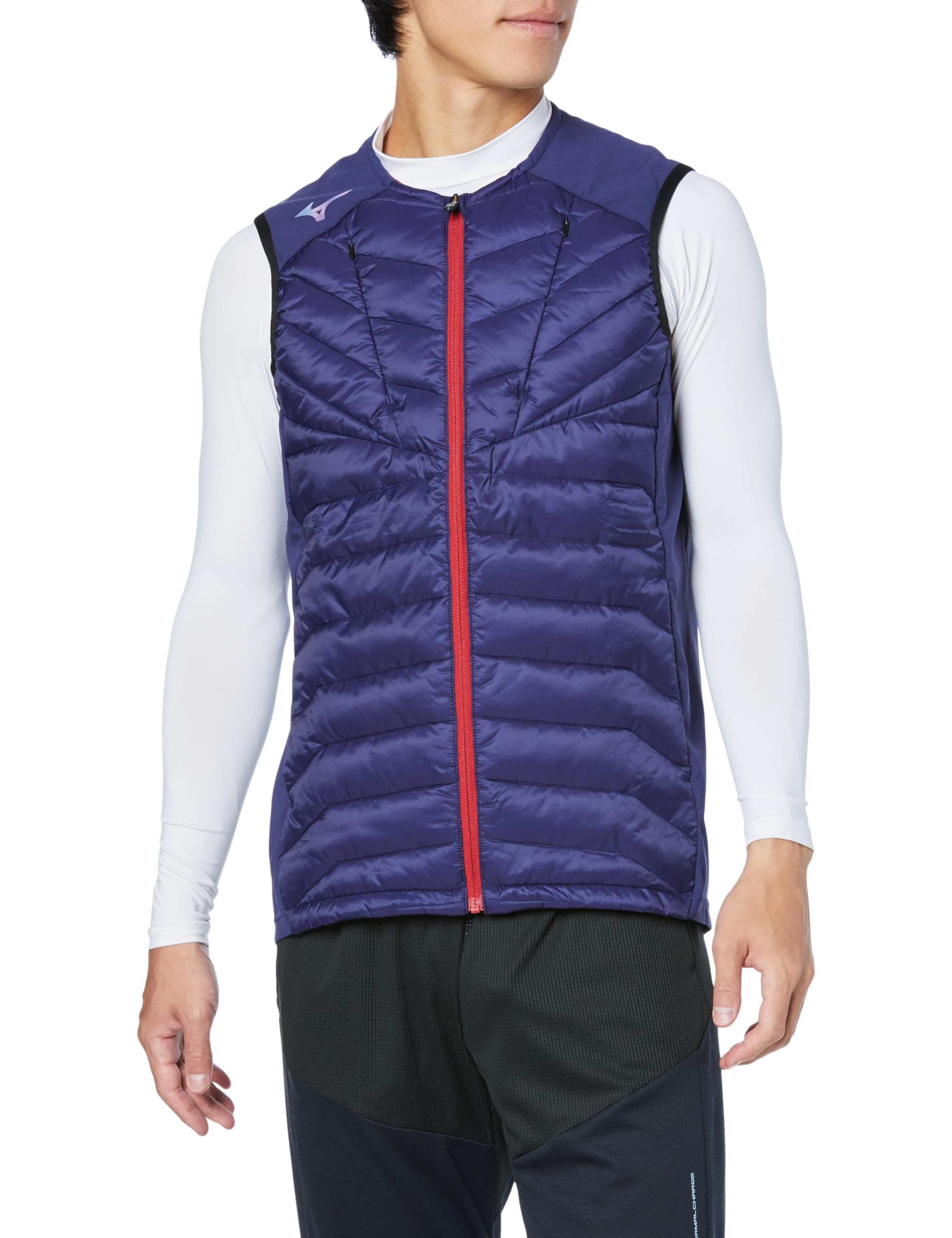 

Mizuno Techfill Hybrid Training Cold Blue M Vest, Protection, Moisture-Wicking, Heat-Retaining, Washable, 32MEA537, Depth,