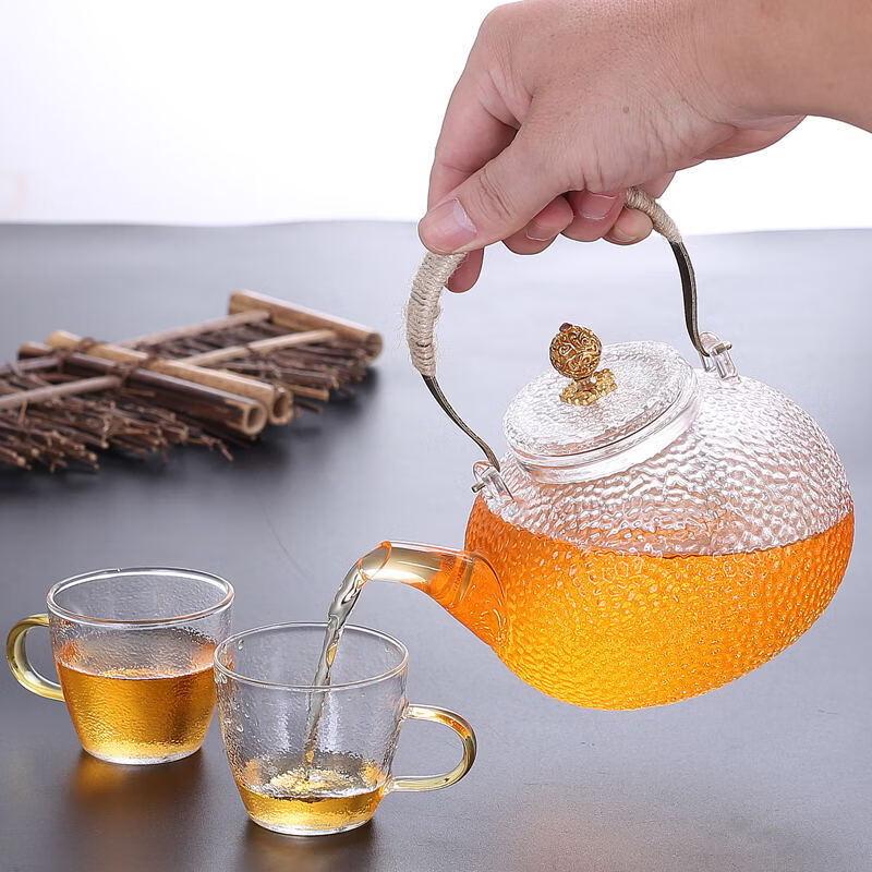 Vintage Hammered Glass Teapot