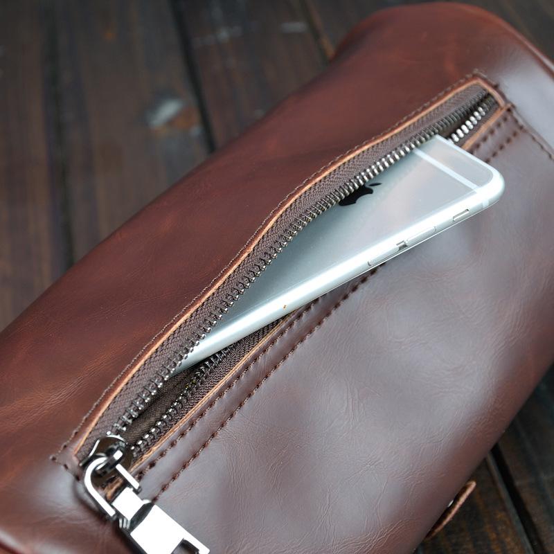 Korean Retro Crazy Horse Leather Men's Backpack