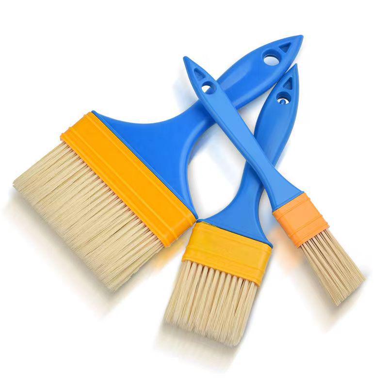 Plastic Handle Brush Set: Paint, BBQ Sauce, Cleaning, Dusting, Nylon Bristle.