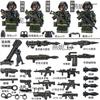 Bausteine, Spezialeinheiten, Humanoide, Polizei, Soldaten, Militärfiguren, Waffen, Mörser und Zusammenbau-Jungen-Spielzeug.