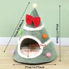 Christmas Tree Cat Bed-Plush Warm Indoor Cat House Tent with Removable Pillow, Decorative Pet Furniture,Dog Bed for Small Dog