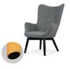 Norse Wingback Chair With Footstool, Gray