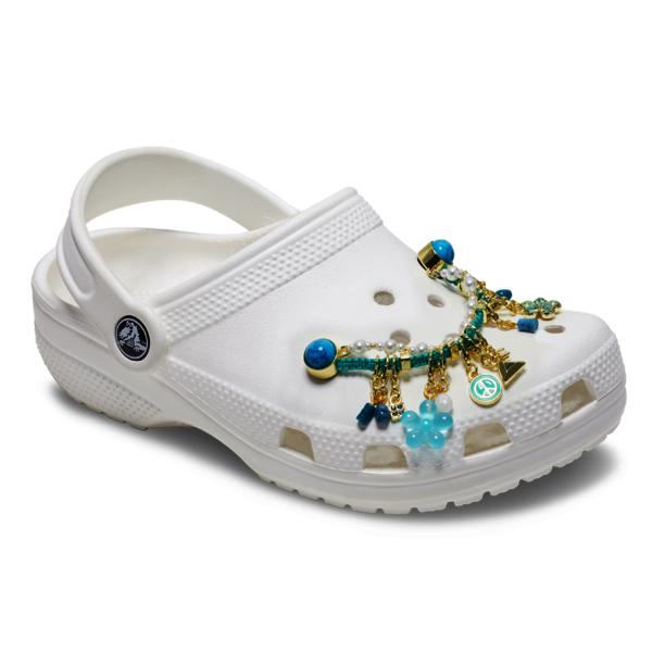 Crocs Jibbitz Blue Charm Chain Ribbon Chain Floral Dangle 10015994