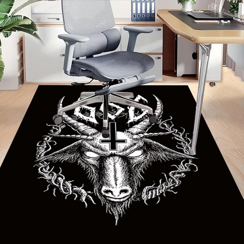 1PC Goat 666 Non-Slip Floor Carpet Compatible for Office&Living Room&Bedroom&Dining Room - Flat-Weave Machine-W236