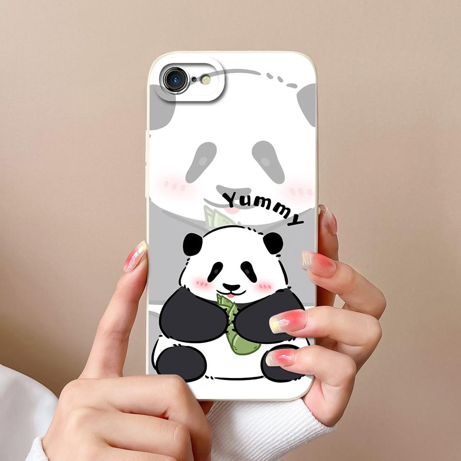 For iPhone 7 8 Plus Case Cute Animals Phone Cover For iPhone 6 SE X XR XS Max Camera Protection Soft Liquid Silicone Back Covers