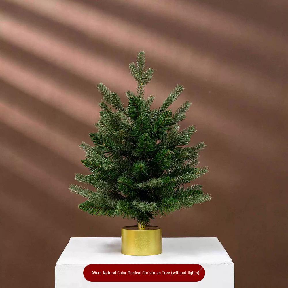 45CM Musical Snow-Covered Rotating Christmas Tree Ornament with Music Box