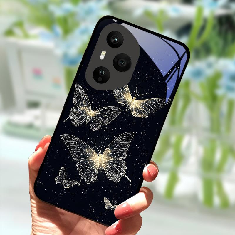 For Honor 400 Pro 5G Case Luxury Tempered Glass Anti-Fall Cover For Honor400 Pro 400Pro Phone Back Shell Shockproof Fundas Capa