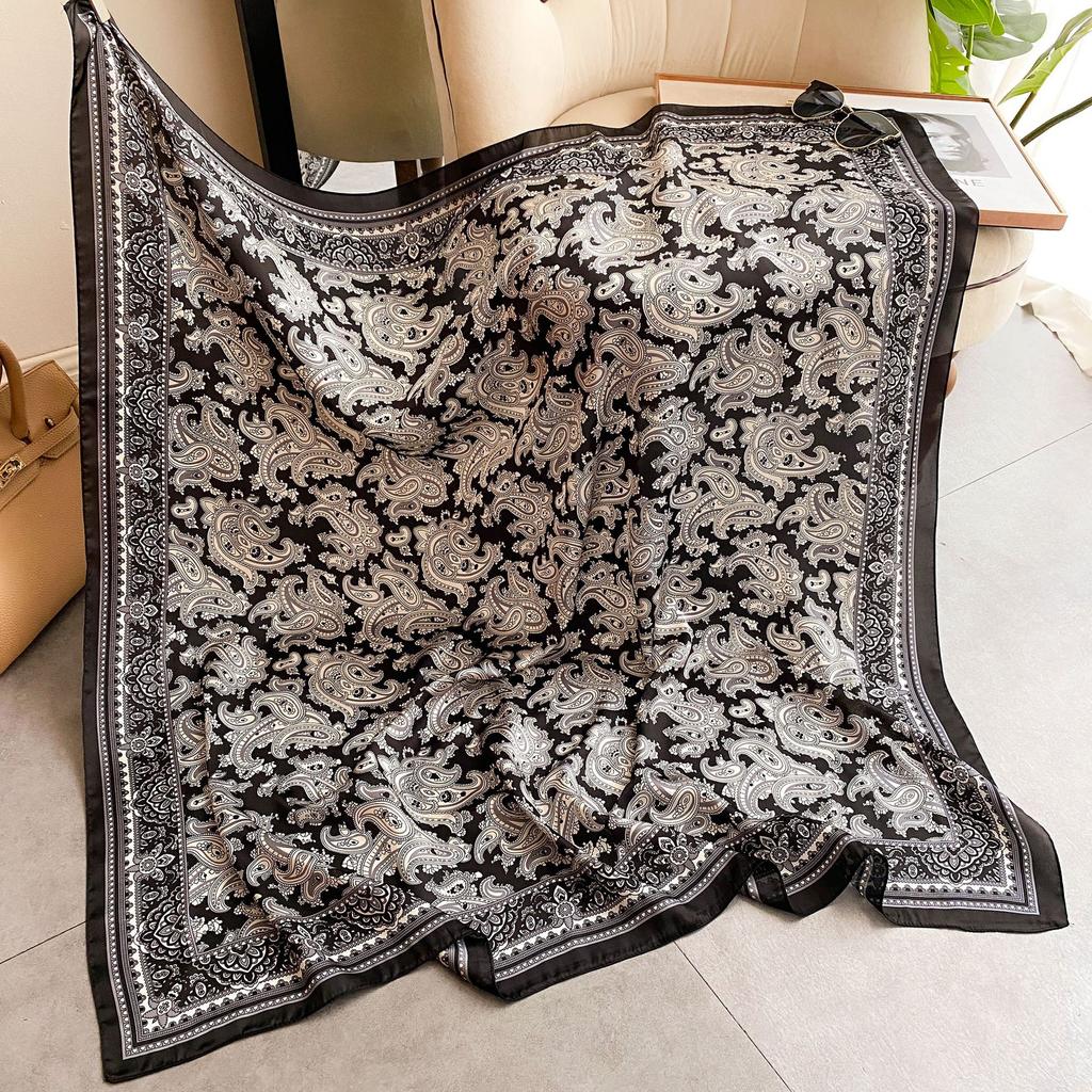 High-quality Luxurious Silk Scarves Headband Scarfs Neck Scarf For Women Chain Silk Scarf Women's Decorative Shawl