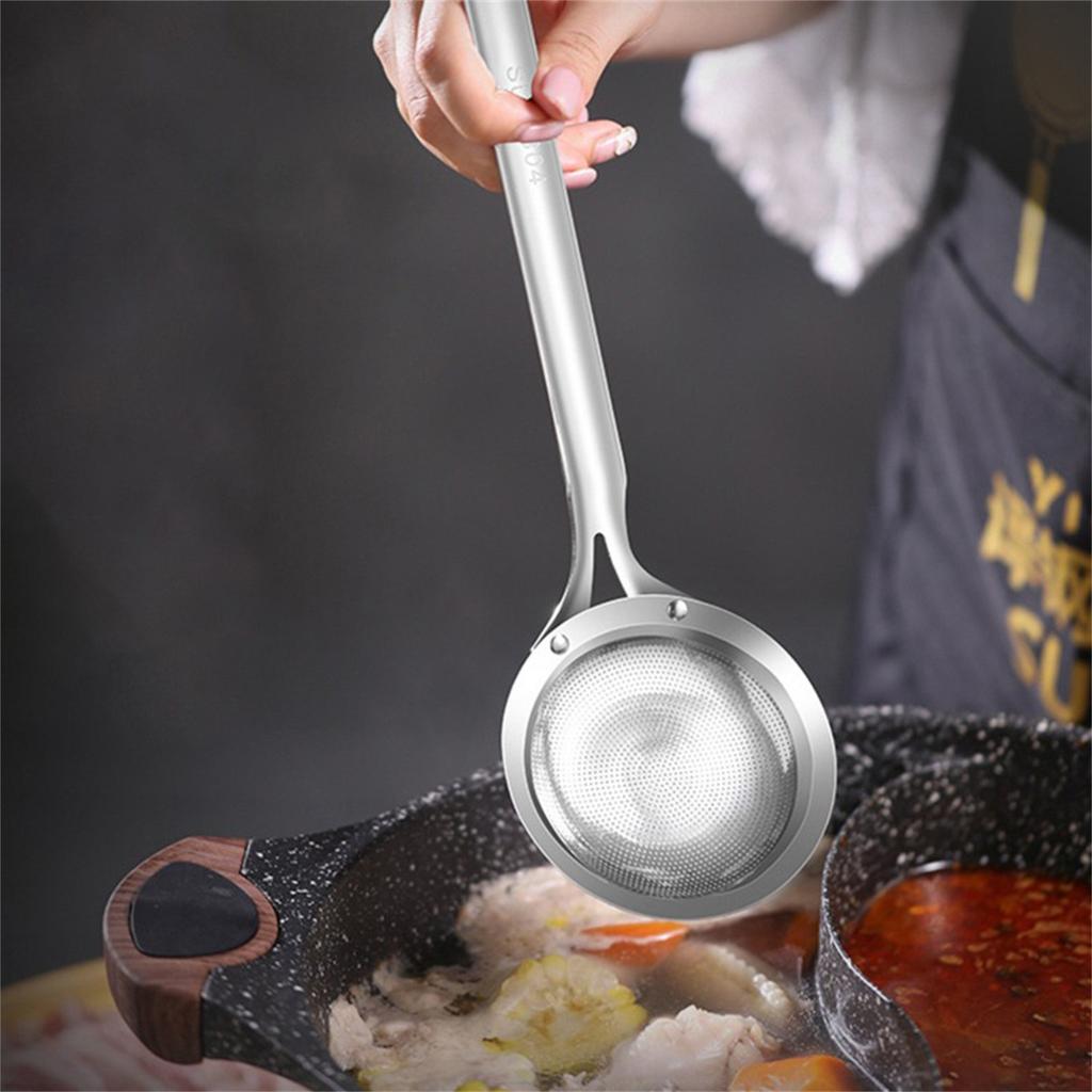 Stainless Steel Mesh Skimmer Vegetable Residue Oil Mesh Colander Strainer Soup Pot Small Colander Kitchen Tools Utensil