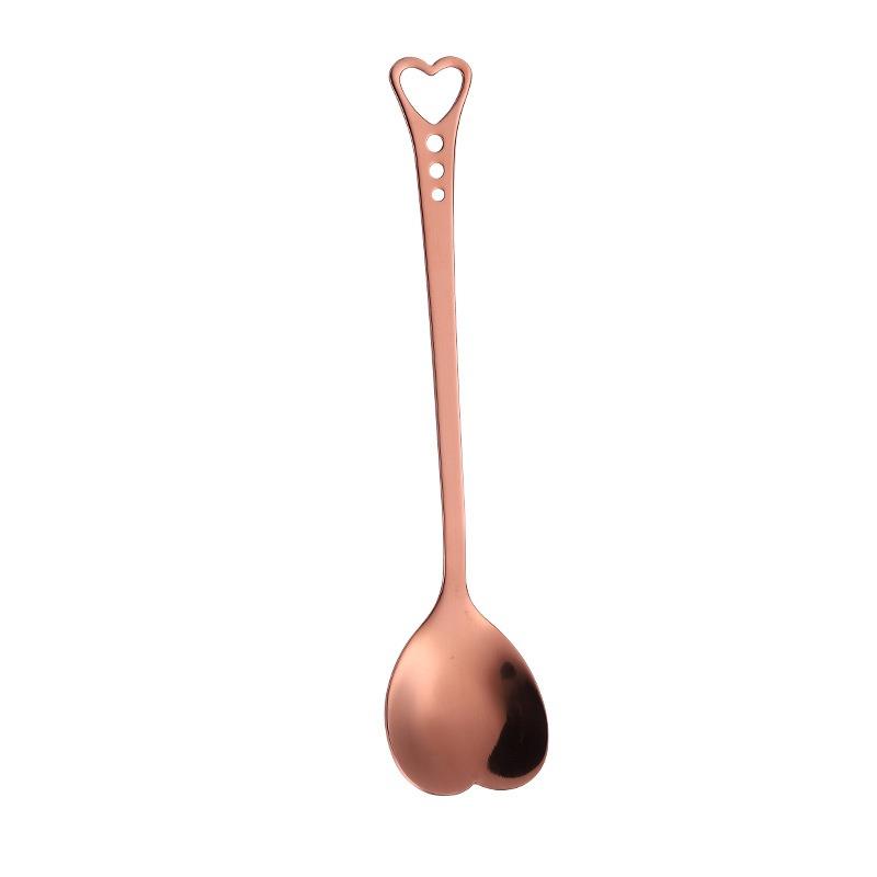Heart-shaped Coffee Spoon Stainless Steel Creative Porous Heart Stirring Spoon Dessert Snack Scoop Ice Cream Milk Tableware
