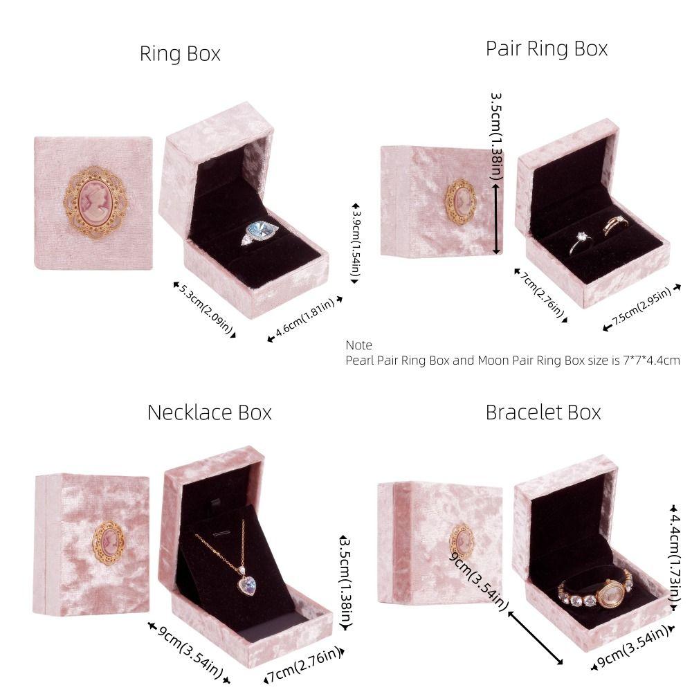Vintage Velvet Jewelry Box Rhinestone Necklace Bracelet Case  Ring/necklace/bracelet Storage