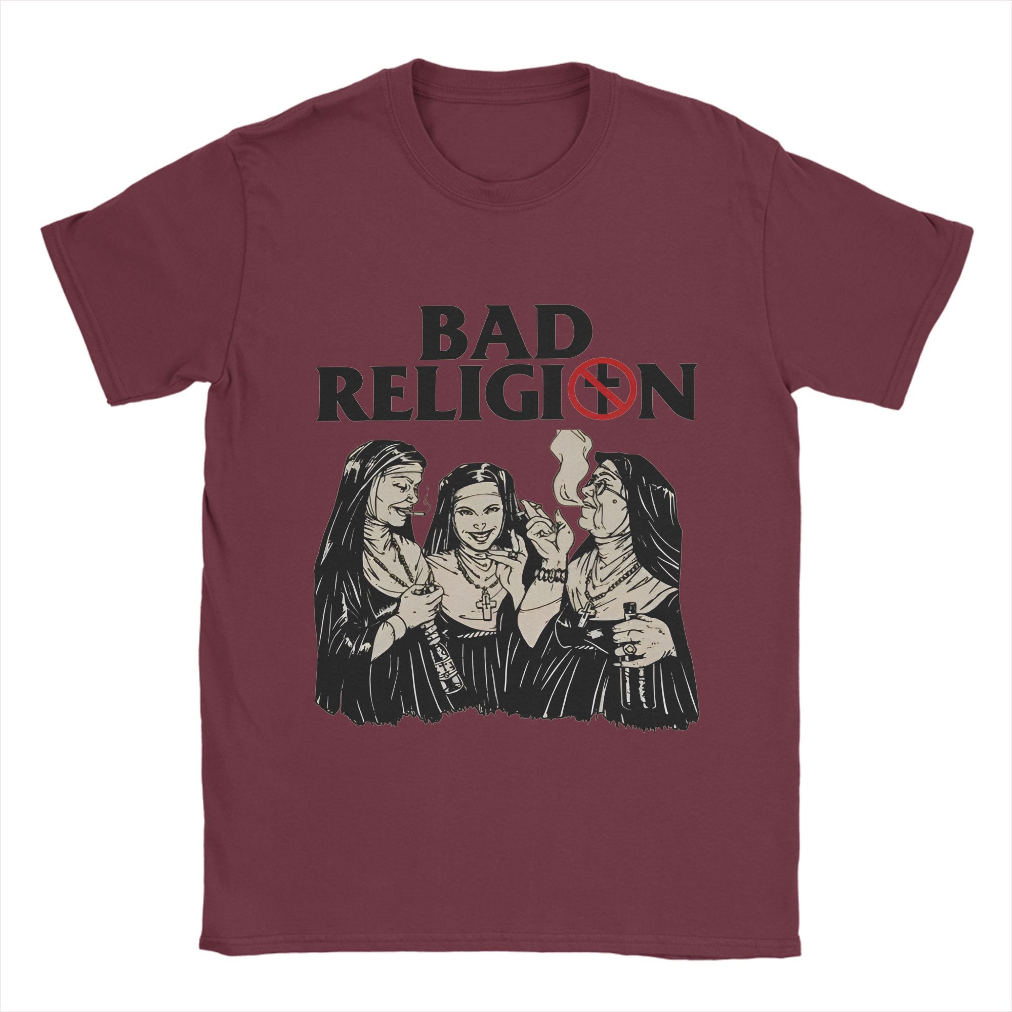 

Повсякденні футболки Bad Religion для чоловіків з круглим вирізом 100% бавовна Футболки з коротким рукавом Класичні топи S