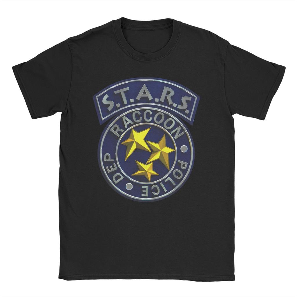 STARS Raccoon Police DepartUnisext T Shirts Unisex WoUnisex Pure Cotton Vintage TShirts Round Collar Tee Shirt Clothing Big Size