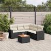 VidaXL Garden Lounge Set 6 Pcs with Cushions Black Wicker 3224117