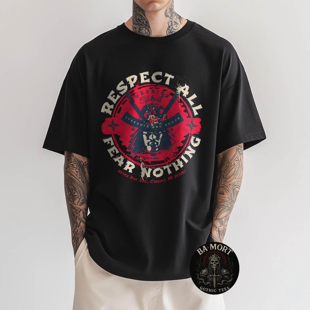 Samurai Warrior Spirit Respect All Grunge Graphic TShirt Unisex T-Shirt S