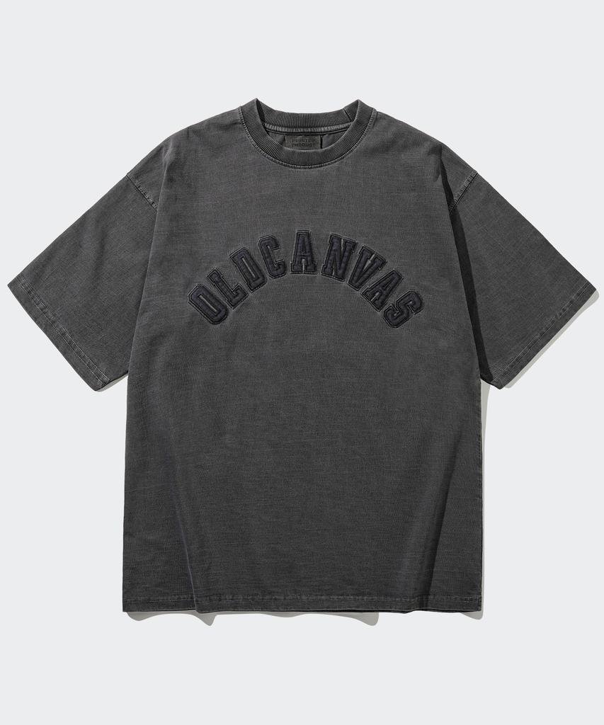 PERSTEP Old Canvas Pigment Short Sleeve T-Shirt Dark Gray Smst4772