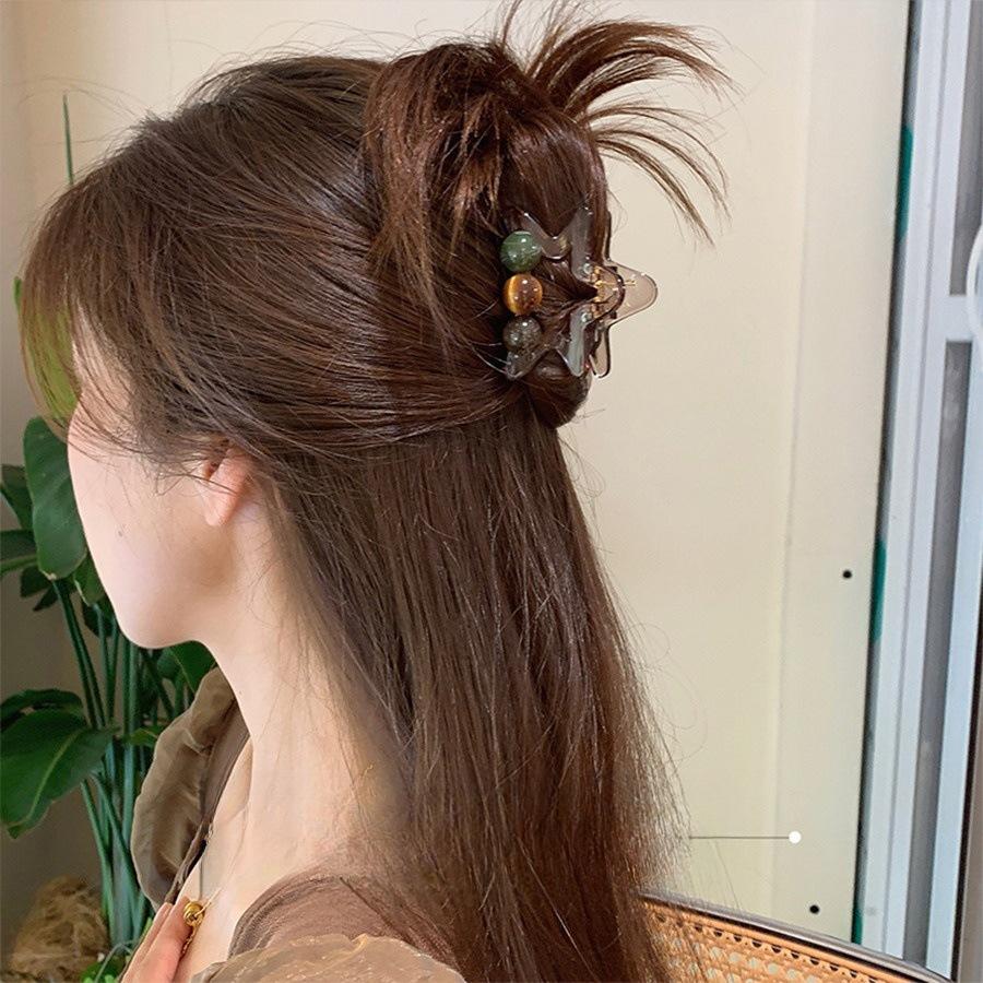 Elegant High Ponytail Hair Clip Sweet Five-pointed Star Hair Clip Fashionable Updo Hairpin, Shark Clip To Secure The Back of The Head