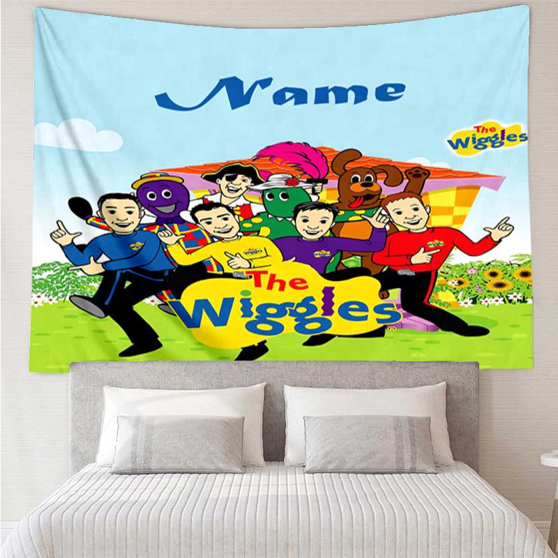 Custom Name The Wiggles Print Tapestry, Backdrop, Easy Setup, Ideal for Bedroom, Office & Living Room, with Aesthetic Wall Hanging Decor.
