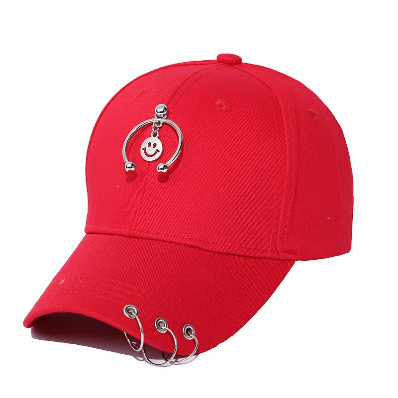 

JYL DIY Весеннее Железное Кольцо Улыбка Бейсболка Изогнутый Козырек Студенческая Хлопковая Кепка red_(56-60cm) амарант розовый