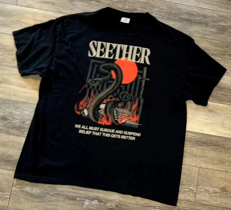 Seether Band Shirt Black Music Rock Metal Concert Tour 2022 3XL