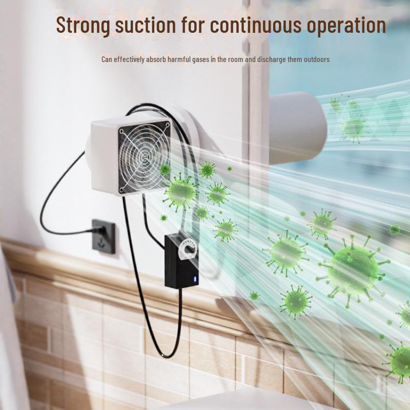 Čistička vzduchu a ventilačný ventilátor: Inštalácia bez vŕtania, Odstránenie zápachu a formaldehydu, Okysličovanie pre spálne