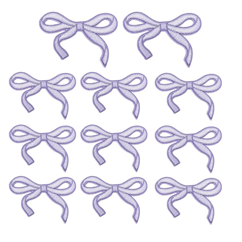 10pcs Colorful Butterfly Bow Embroidered Patch Skirt Hat Shoes Sew Embroidery Applique Decorate Iron On Patches For Clothing Diy