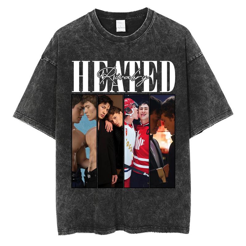 Heated Rivalry Shane Hollander Ilya Rozanov Hollanov Washed T Shirt Vintage Fashion Men Tshirts Cotton Loose Casual Tee Shirt