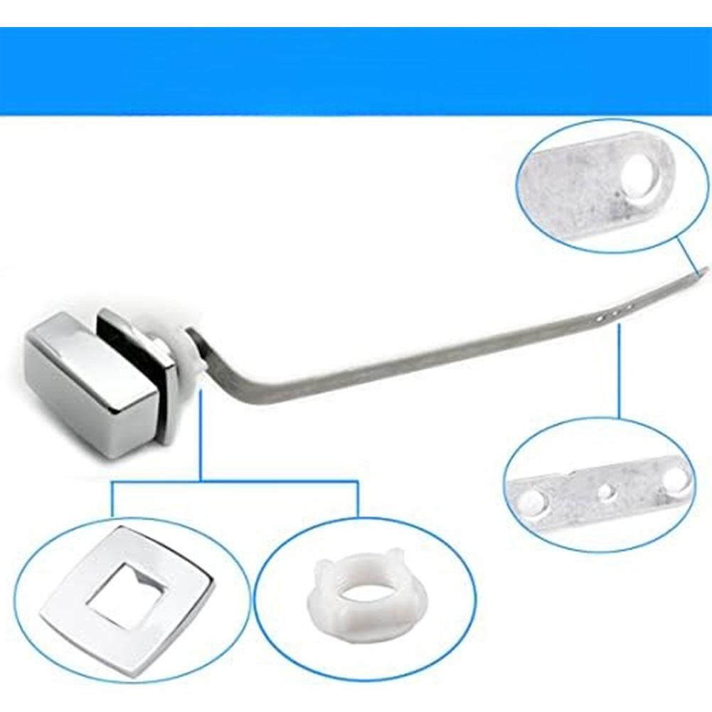 Bathroom Toilet Flush Handle Left Side Replacement 10.6 Inch Polished Chrome Stainless Steel Lever For Smooth Function