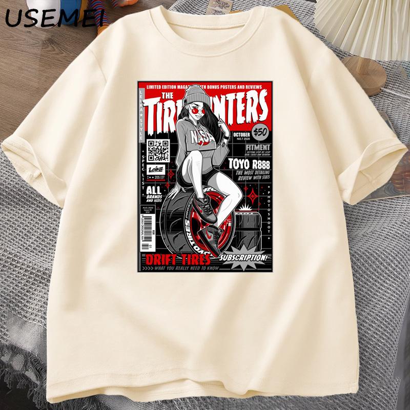 Men's T-Shirts Cotton Short Sleeve 3d Racing Tshirt Man Casual Graphic T Shirts Loose Streetwear Tops Oversized Tee Male Clothing